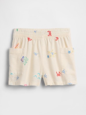 Gap Kız Bebek Krem Pull-On Keten Karışımlı Kargo Şort