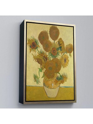 Uslucan Alışveriş Ahşap Çerçeveli Vincent Van Gogh - Ayçiçekleri TABLO-7468