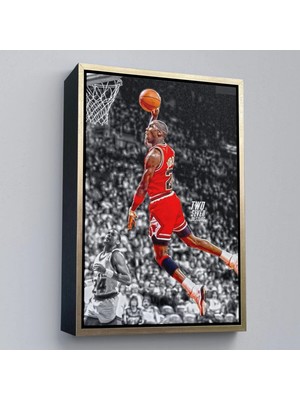Uslucan Alışveriş Ahşap Çerçeveli Michael Jordan TABLO-7856