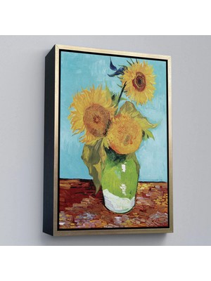 Uslucan Alışveriş Ahşap Çerçeveli Vincent Van Gogh - Ayçiçekleri TABLO-7464