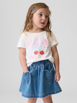 Gap Kız Bebek Beyaz Logo T-Shirt