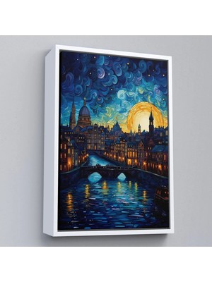 Uslucan Alışveriş Ahşap Çerçeveli Vincent Van Gogh Tarzı Venedik TABLOSU-7795