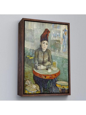 Uslucan Alışveriş Ahşap Çerçeveli Vincent Van Gogh - Kafede - Le Tambourin'deki Agostina Segatori TABLO-7458