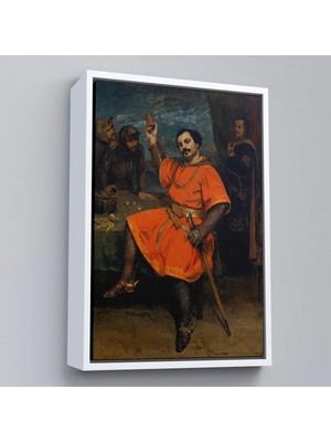 Uslucan Alışveriş Ahşap Çerçeveli Gustave Courbet - Louis Gueymard Şeytan Robert Rolünde TABLO-7356