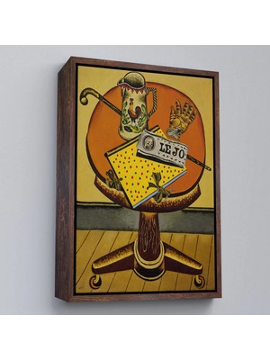 Uslucan Alışveriş Ahşap Çerçeveli Joan Miro'nun Eldiveni ve Gazetesi Tablo - Glove And NEWSPAPER-7411
