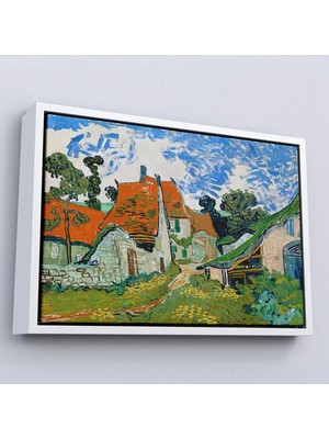 Uslucan Alışveriş Ahşap Çerçeveli Vincent Willem Van Gogh - Auvers-Sur-Oise'daki Sokak TABLOSU-7159