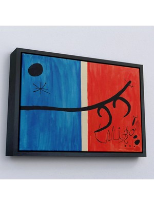 Uslucan Alışveriş Ahşap Çerçeveli Joan Miro - El Vol De L'alosa Çalışması TABLO-7135