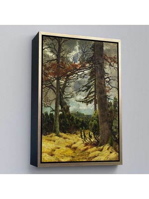 Uslucan Alışveriş Ahşap Çerçeveli Franz Marc - Ilkbaharda Meşe Ağaçları TABLO-7287