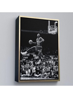 Uslucan Alışveriş Ahşap Çerçeveli Michael Jordan TABLO-7851