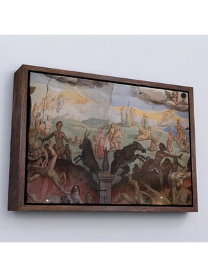 Uslucan Alışveriş Ahşap Çerçeveli Giotto - Çan Kulesinin Tavan Resmi TABLO-7117