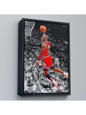 Uslucan Alışveriş Ahşap Çerçeveli Michael Jordan TABLO-7856