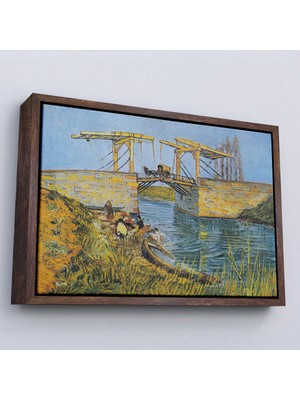Uslucan Alışveriş Ahşap Çerçeveli Vincent Willem Van Gogh - Arles Köprüsü Tablo - Bridge At ARLES-7154