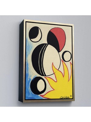 Uslucan Alışveriş Ahşap Çerçeveli Alexander Calder - Güneşin Arkasındaki Paskalya Yumurtaları TABLO--7286