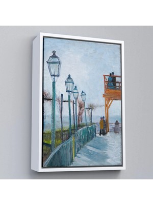 Uslucan Alışveriş Ahşap Çerçeveli Vincent Van Gogh -Moulin De Blute-Fin Montmartre'deki TERASTABLO-7454