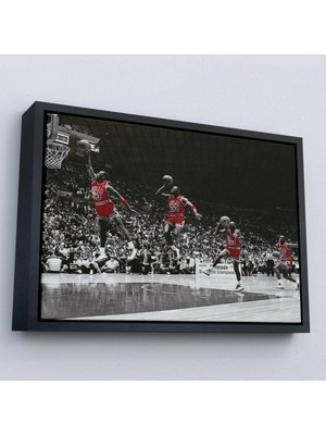 Uslucan Alışveriş Ahşap Çerçeveli Michael Jordan TABLO-7200