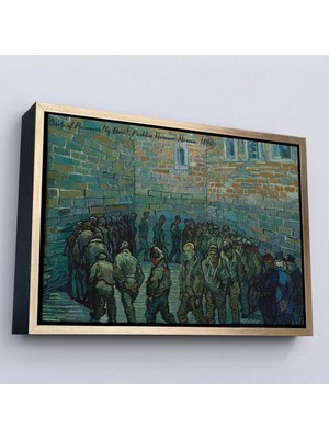 Uslucan Alışveriş Ahşap Çerçeveli Vincent Van Gogh Tutuklular Çemberi Tablo - Prisoners' ROUND-7180