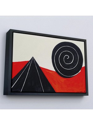 Uslucan Alışveriş Ahşap Çerçeveli Alexander Calder - Piramit ve Sarmal Tablo - Pyramid And SPIRAL-7111