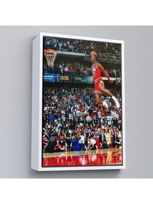 Uslucan Alışveriş Ahşap Çerçeveli Michael Jordan TABLO-7818