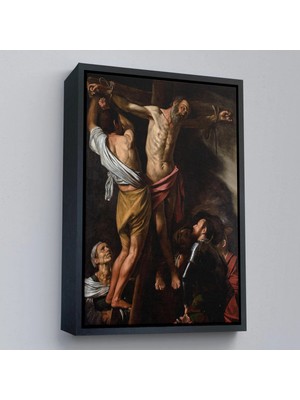 Uslucan Alışveriş Ahşap Çerçeveli Caravaggio - Aziz Andrew'un Çarmıha Gerilmesi Tablo - The Crucifixion Of Saint ANDREW-7424