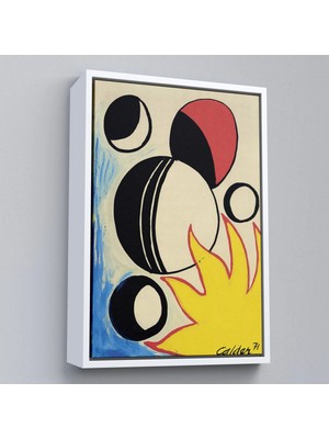 Uslucan Alışveriş Ahşap Çerçeveli Alexander Calder - Güneşin Arkasındaki Paskalya Yumurtaları TABLO--7286