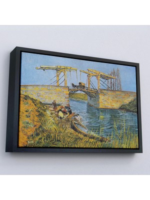 Uslucan Alışveriş Ahşap Çerçeveli Vincent Willem Van Gogh - Arles Köprüsü Tablo - Bridge At ARLES-7154