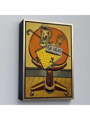 Uslucan Alışveriş Ahşap Çerçeveli Joan Miro'nun Eldiveni ve Gazetesi Tablo - Glove And NEWSPAPER-7411