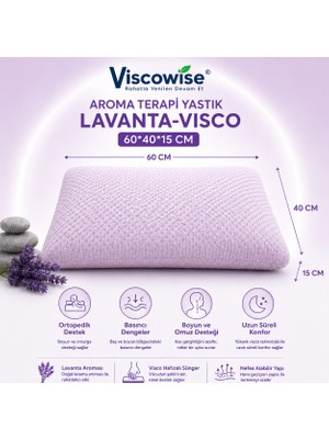 Viscowise Aroma Terapı Yastık Lavanta-Vısco/60*40*15 cm (Çantalı)