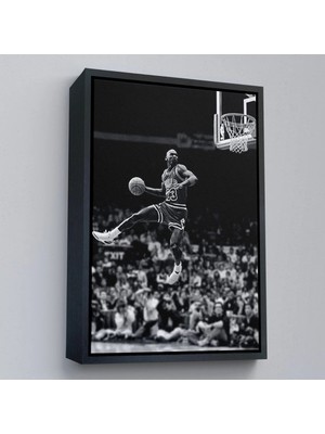 Uslucan Alışveriş Ahşap Çerçeveli Michael Jordan TABLO-7851