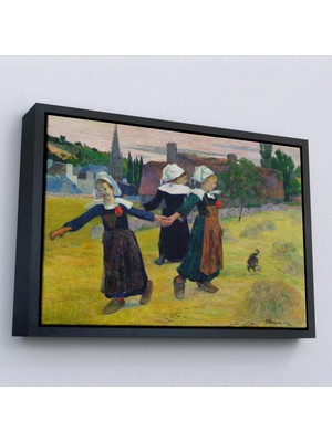 Uslucan Alışveriş Ahşap Çerçeveli Paul Gauguin Bretonlu Kızlar Dans Tablosu