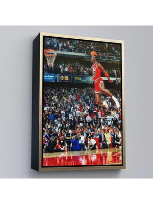 Uslucan Alışveriş Ahşap Çerçeveli Michael Jordan TABLO-7818