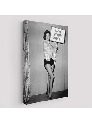 Uslucan Alışveriş Kadın Hakları Feminist Vintage Kadın Kanvas TABLO-5235