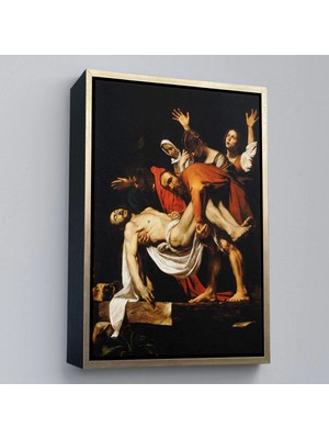 Uslucan Alışveriş Ahşap Çerçeveli Caravaggio - Isa'nın Gömülmesi Tablo - The Entombment Of CHRIST-7427