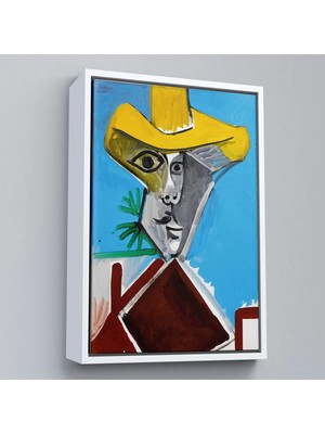 Uslucan Alışveriş Ahşap Çerçeveli Pablo Picasso - Adamın Büstü Tablosu - Buste D'HOMME-8085