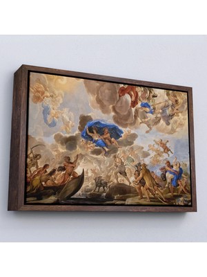Uslucan Alışveriş Ahşap Çerçeveli Floransa, Italya Palazzo Medici'nin Tavan Panoramik Görünüm TABLOSU-7239