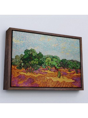 Uslucan Alışveriş Ahşap Çerçeveli Vincent Willem Van Gogh - Zeytin Ağaçları Tablosu - Olive TREES-7155