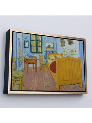 Uslucan Alışveriş Ahşap Çerçeveli Vincent Van Gogh - Arles'ta Yatak Odası Tablosu - Bedroom In ARLES-7179