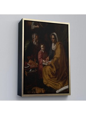 uslucan alışveriş ahşap çerçeveli diego velázquez - 'nin eğitimi tablo - the education of the vırgın-7426