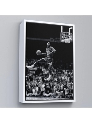 Uslucan Alışveriş Ahşap Çerçeveli Michael Jordan TABLO-7851