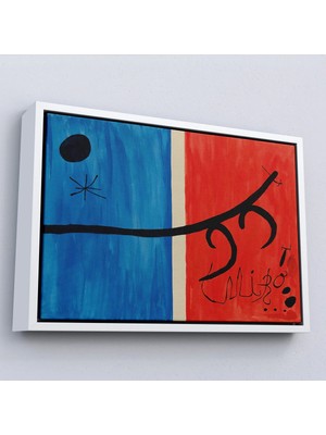 Uslucan Alışveriş Ahşap Çerçeveli Joan Miro - El Vol De L'alosa Çalışması TABLO-7135