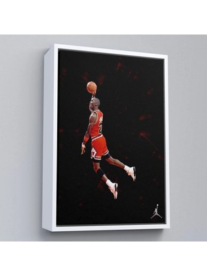 Uslucan Alışveriş Ahşap Çerçeveli Michael Jordan TABLO-7751