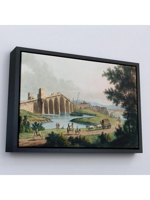 Uslucan Alışveriş Ahşap Çerçeveli Luigi Mayer - Kanuni Sultan Süleyman Köprüsü TABLOSU-7035