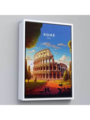 Uslucan Alışveriş Ahşap Çerçeveli Roma Italya Kolezyum TABLO-7701