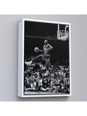 Uslucan Alışveriş Ahşap Çerçeveli Michael Jordan TABLO-7851