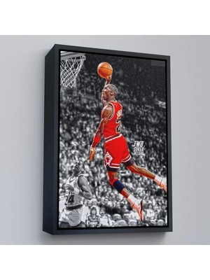 Uslucan Alışveriş Ahşap Çerçeveli Michael Jordan TABLO-7856
