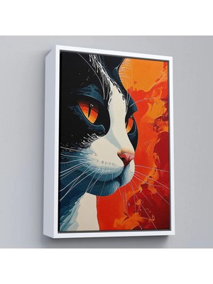 Uslucan Alışveriş Ahşap Çerçeveli Cool Kedi TABLO-7658