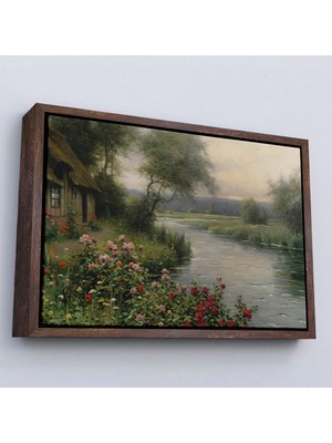 Uslucan Alışveriş Ahşap Çerçeveli Louis Aston Knight, A River In Normandy Isimli Tablosu