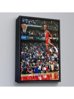 Uslucan Alışveriş Ahşap Çerçeveli Michael Jordan TABLO-7818