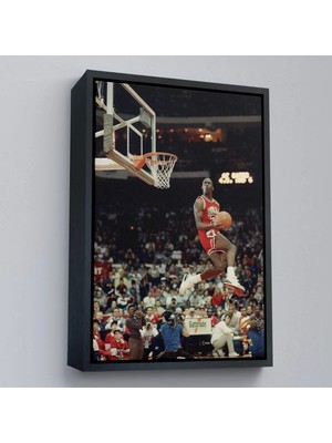Uslucan Alışveriş Ahşap Çerçeveli Michael Jordan TABLO-7965
