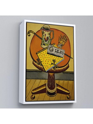 Uslucan Alışveriş Ahşap Çerçeveli Joan Miro'nun Eldiveni ve Gazetesi Tablo - Glove And NEWSPAPER-7411