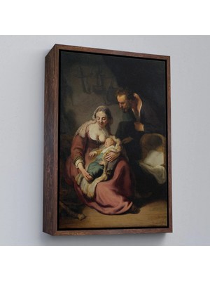Uslucan Alışveriş Ahşap Çerçeveli Rembrandt - Kutsal Aile Tablo - The Holy FAMILY-7431